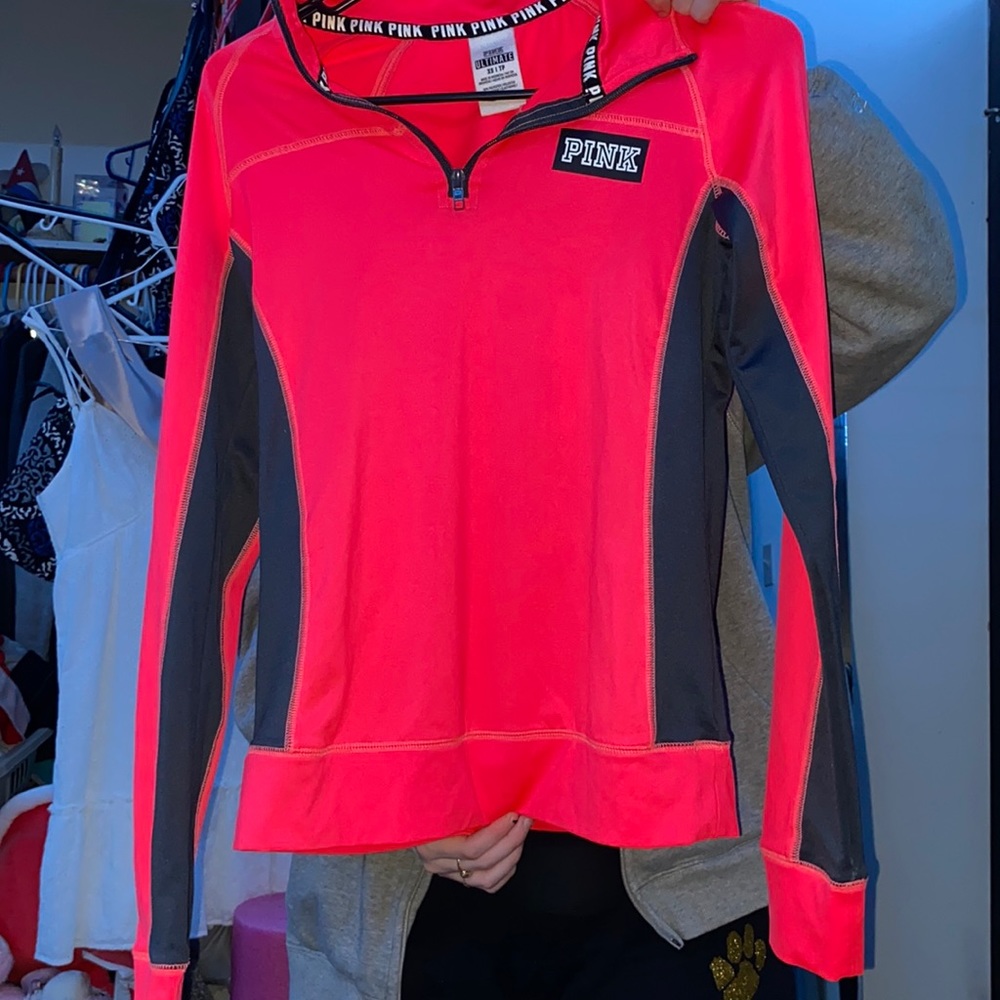Women’s XS Victoria Secret Neon Pink Quarter Zip